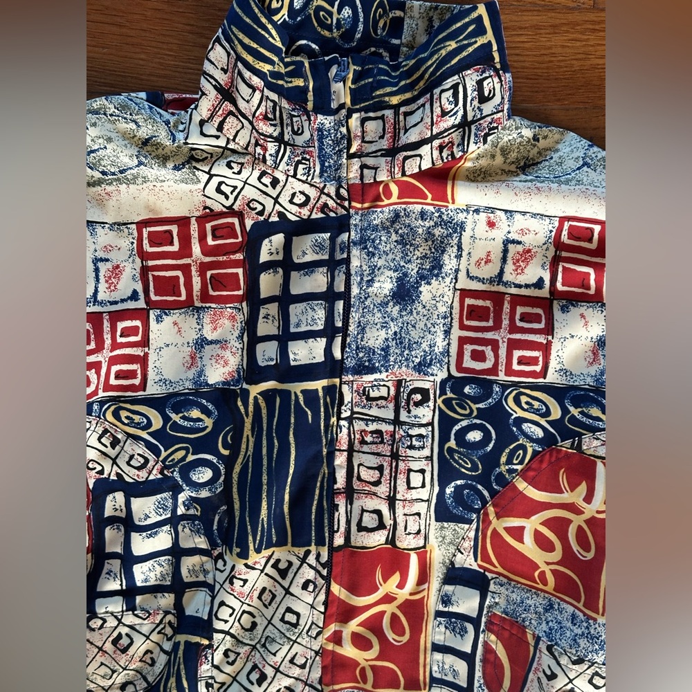 Oleg Cassini Multicolor Patchwork Jacket - image 4